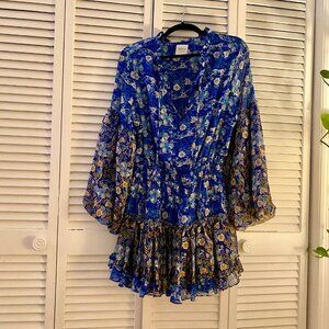 Blue and Gold Misa Dress - size M